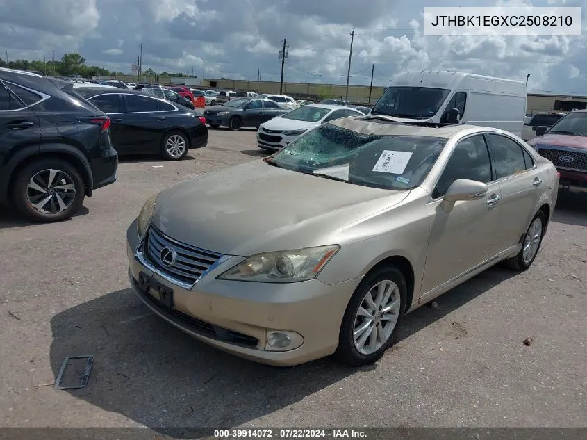 2012 Lexus Es 350 VIN: JTHBK1EGXC2508210 Lot: 39914072