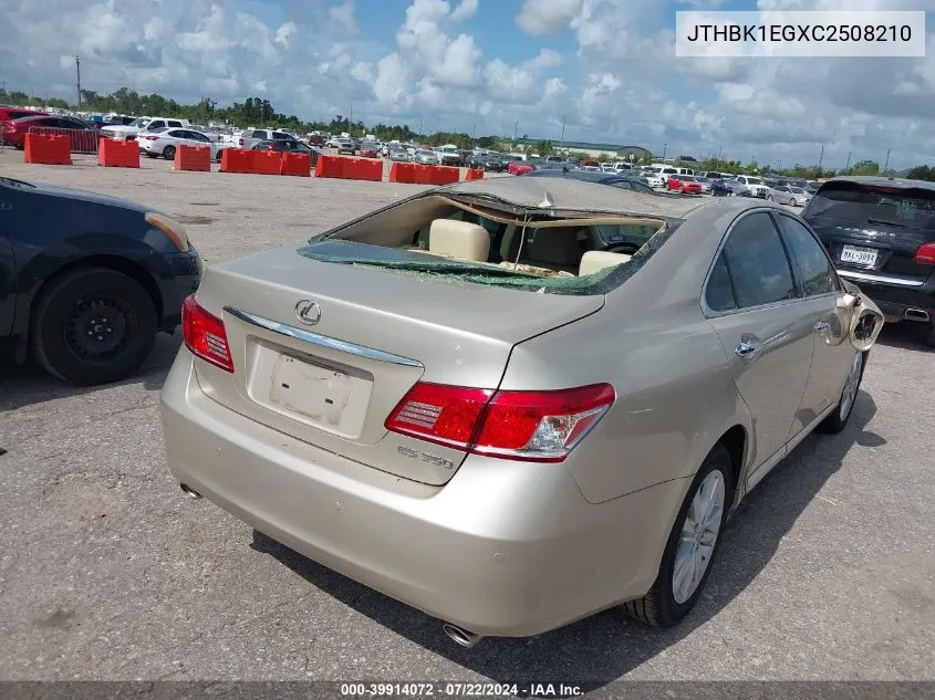 2012 Lexus Es 350 VIN: JTHBK1EGXC2508210 Lot: 39914072