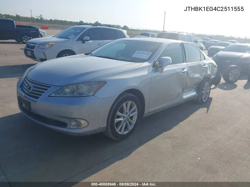 2012 Lexus Es 350 VIN: JTHBK1EG4C2511555 Lot: 40008948