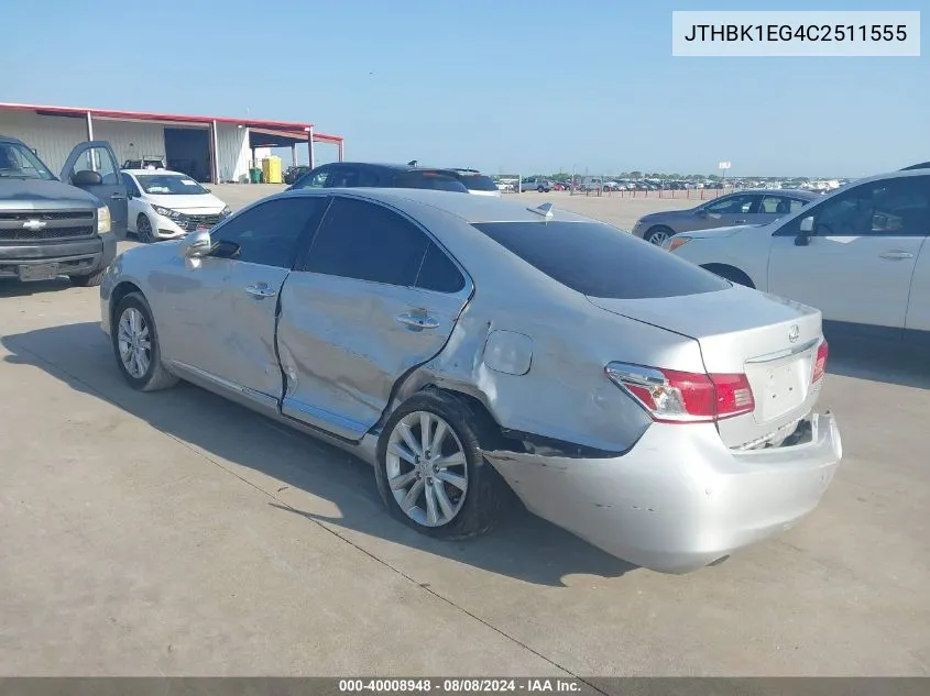 2012 Lexus Es 350 VIN: JTHBK1EG4C2511555 Lot: 40008948