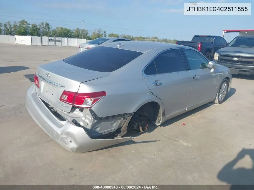 2012 Lexus Es 350 VIN: JTHBK1EG4C2511555 Lot: 40008948