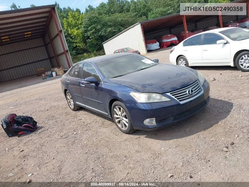 2012 Lexus Es 350 VIN: JTHBK1EG5C2490358 Lot: 40099937