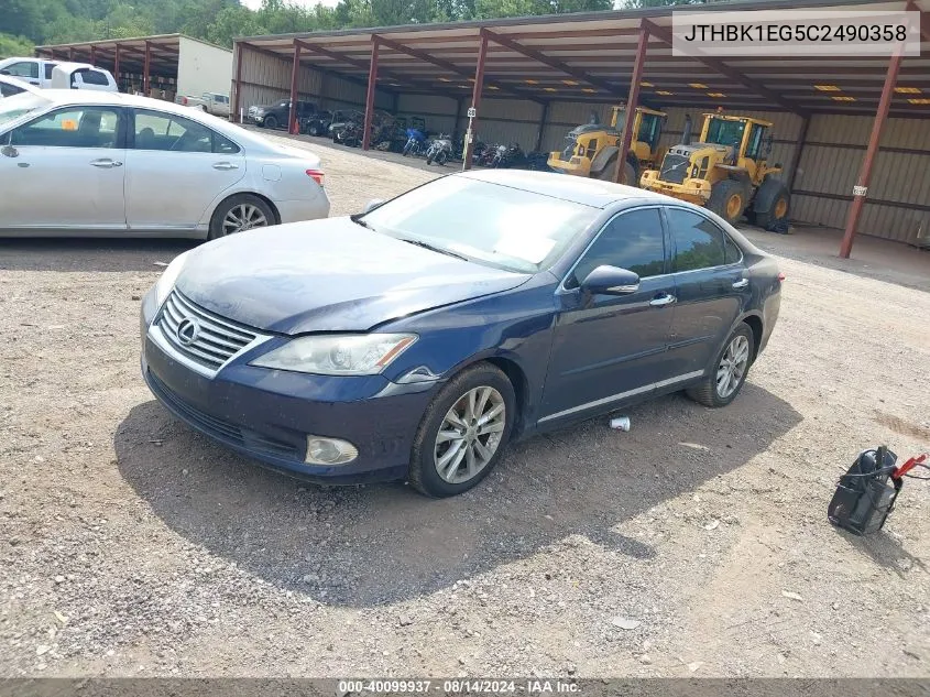 2012 Lexus Es 350 VIN: JTHBK1EG5C2490358 Lot: 40099937