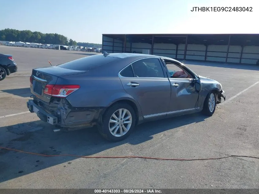 2012 Lexus Es 350 VIN: JTHBK1EG9C2483042 Lot: 40143303