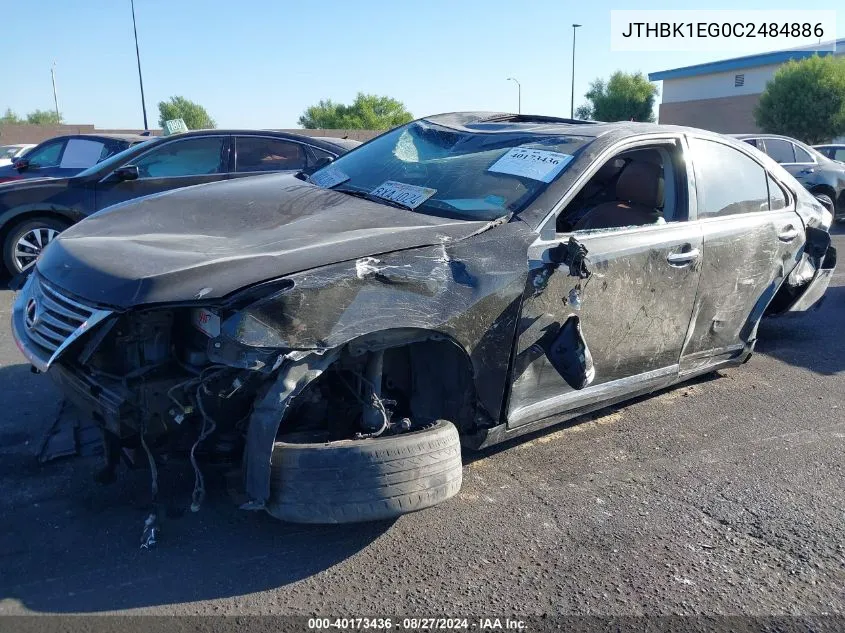 2012 Lexus Es 350 VIN: JTHBK1EG0C2484886 Lot: 40173436