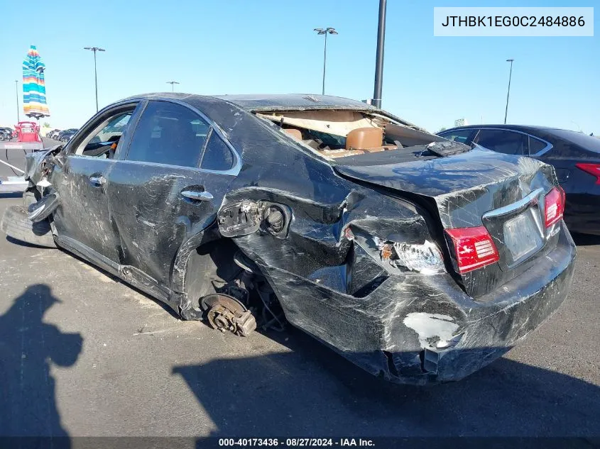 2012 Lexus Es 350 VIN: JTHBK1EG0C2484886 Lot: 40173436