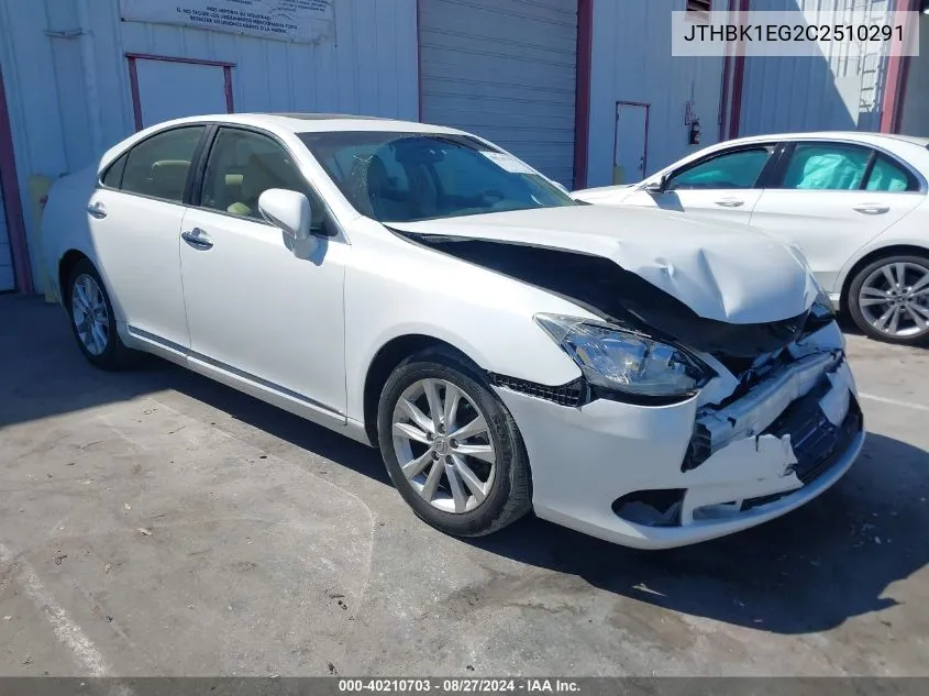 2012 Lexus Es 350 VIN: JTHBK1EG2C2510291 Lot: 40210703