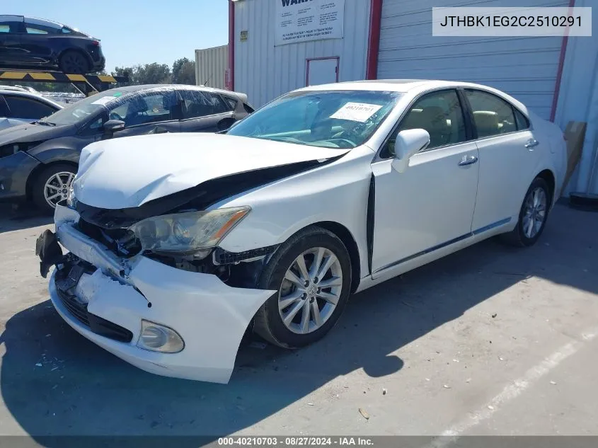 2012 Lexus Es 350 VIN: JTHBK1EG2C2510291 Lot: 40210703