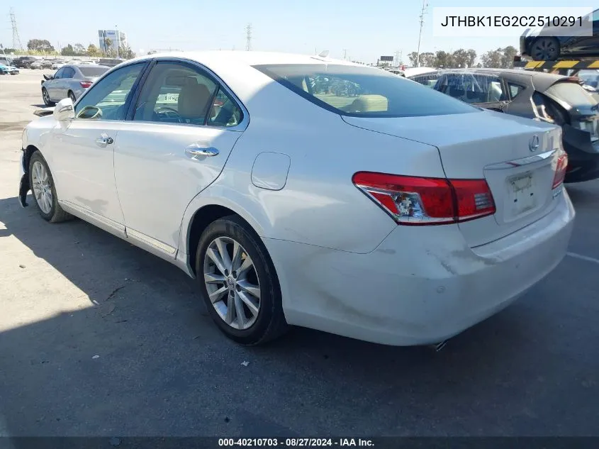 2012 Lexus Es 350 VIN: JTHBK1EG2C2510291 Lot: 40210703