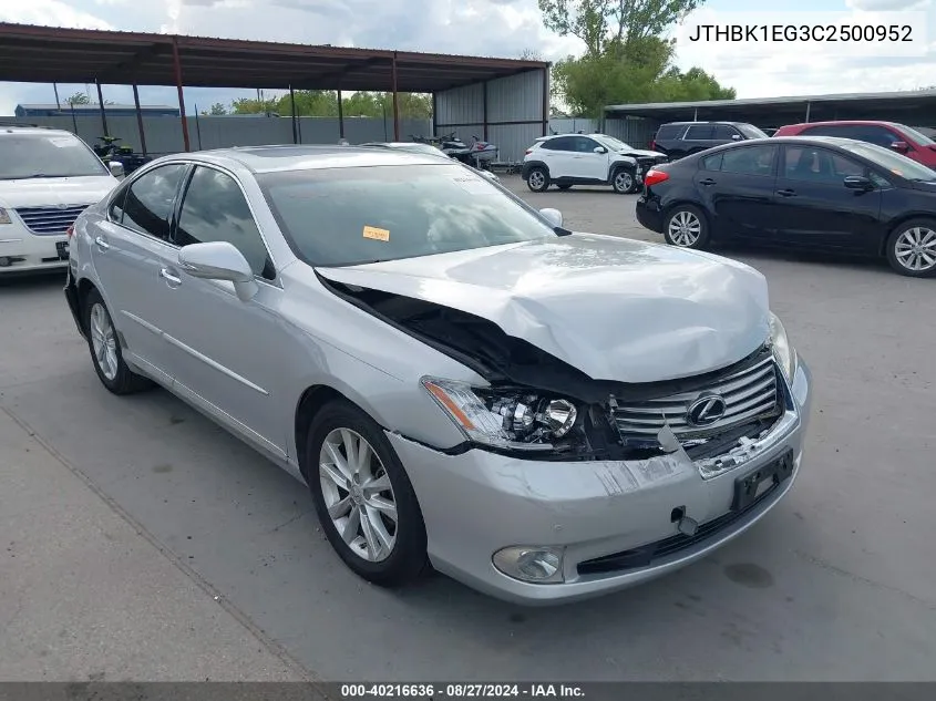 JTHBK1EG3C2500952 2012 Lexus Es 350