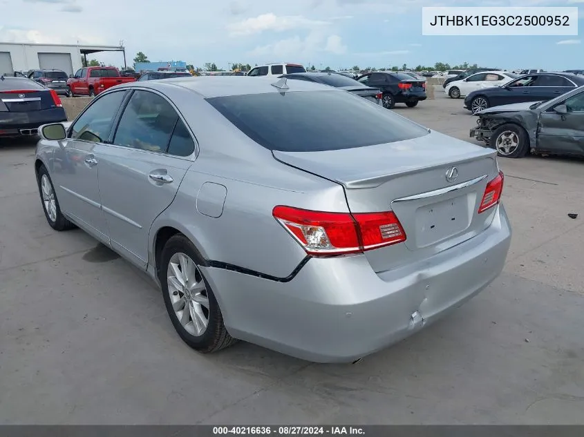 JTHBK1EG3C2500952 2012 Lexus Es 350