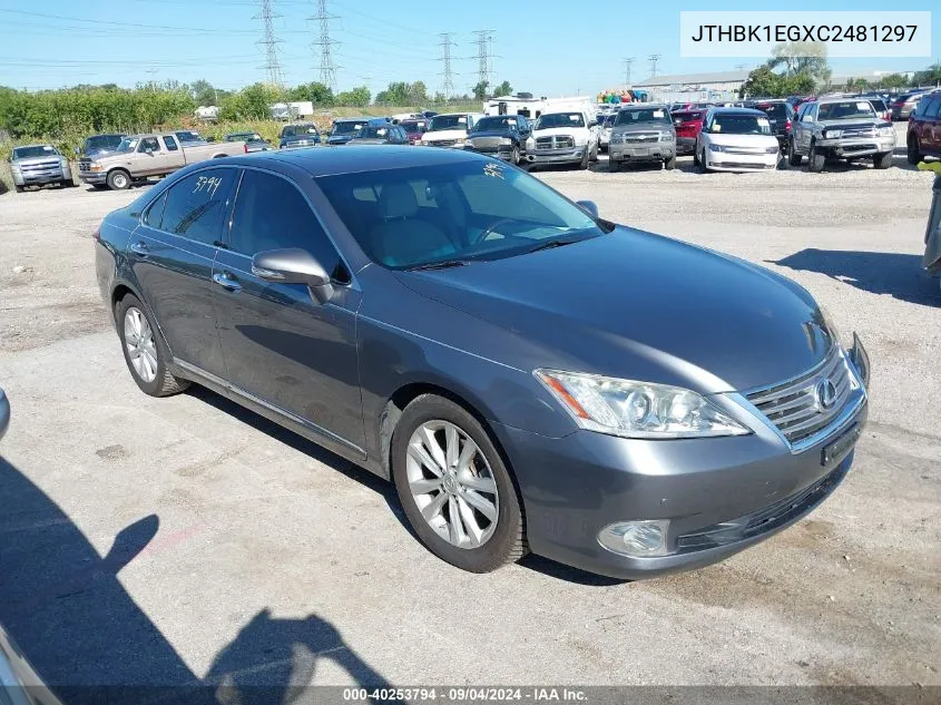 2012 Lexus Es 350 VIN: JTHBK1EGXC2481297 Lot: 40253794