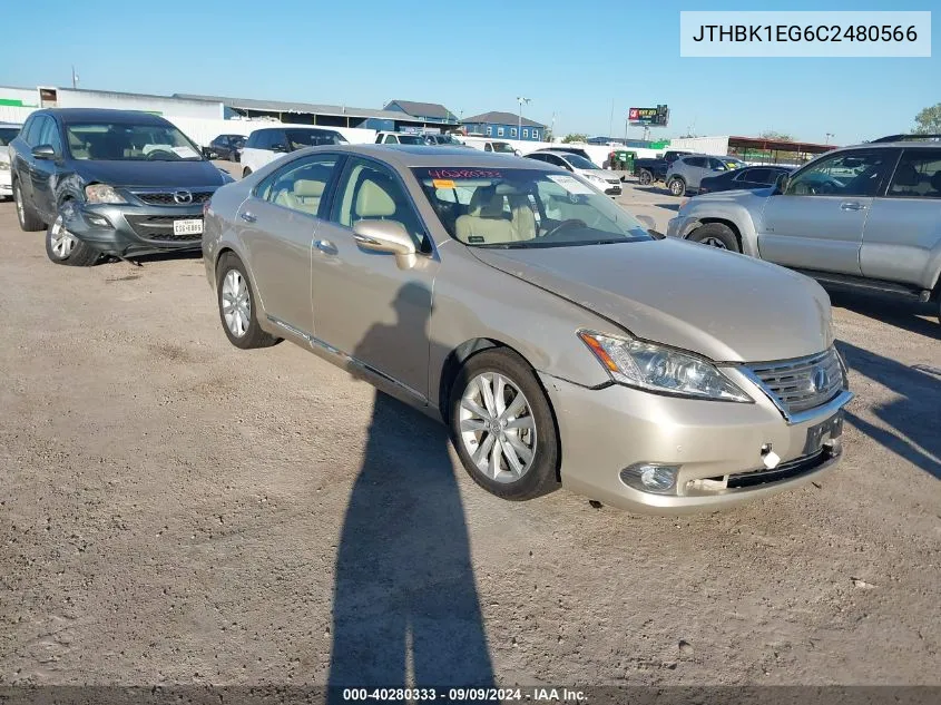 2012 Lexus Es 350 VIN: JTHBK1EG6C2480566 Lot: 40280333