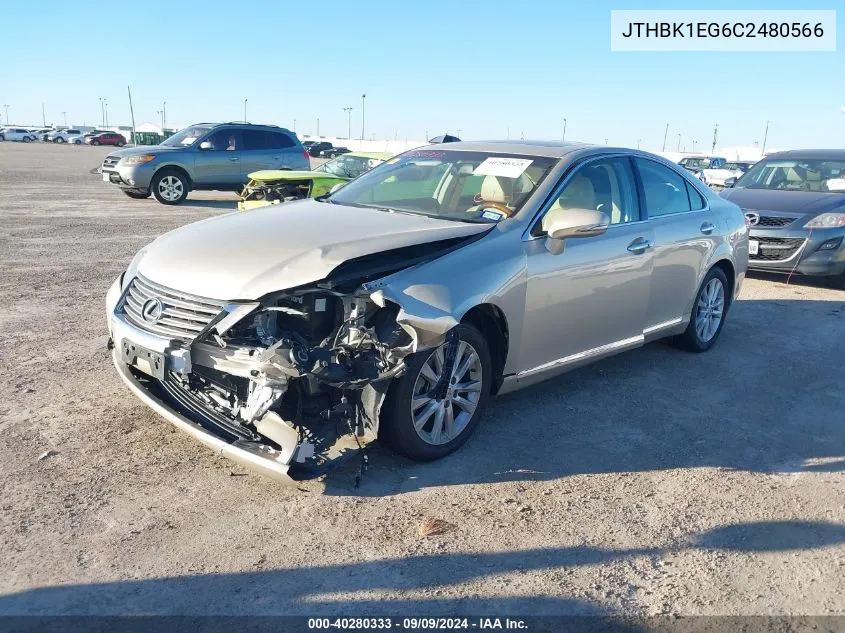 2012 Lexus Es 350 VIN: JTHBK1EG6C2480566 Lot: 40280333