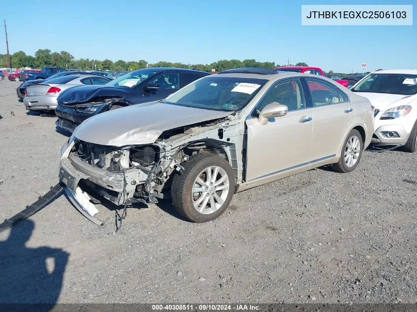 2012 Lexus Es 350 350 VIN: JTHBK1EGXC2506103 Lot: 40308511