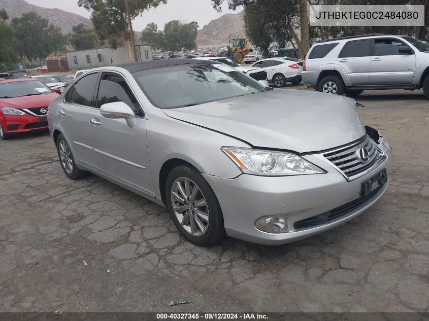 2012 Lexus Es 350 350 VIN: JTHBK1EG0C2484080 Lot: 40327345