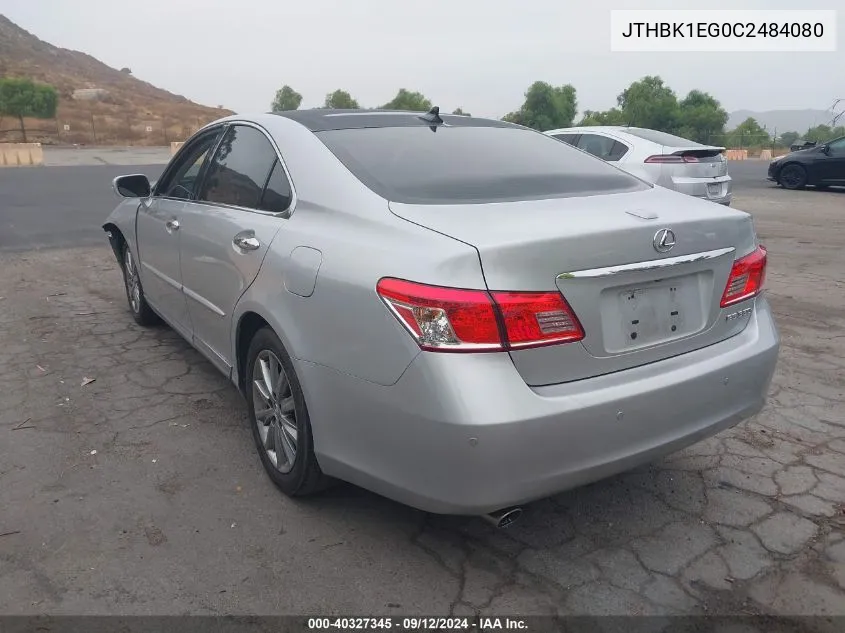 2012 Lexus Es 350 350 VIN: JTHBK1EG0C2484080 Lot: 40327345