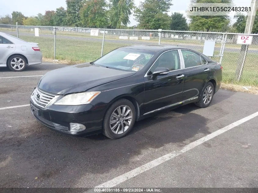 2012 Lexus Es 350 VIN: JTHBK1EG5C2483281 Lot: 40391185