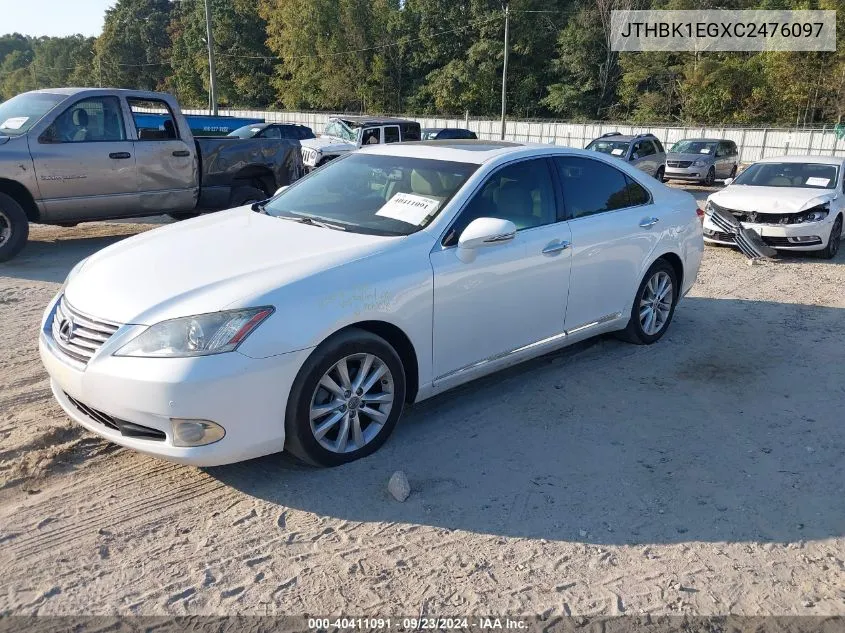 JTHBK1EGXC2476097 2012 Lexus Es 350