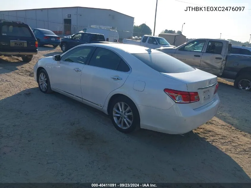 JTHBK1EGXC2476097 2012 Lexus Es 350