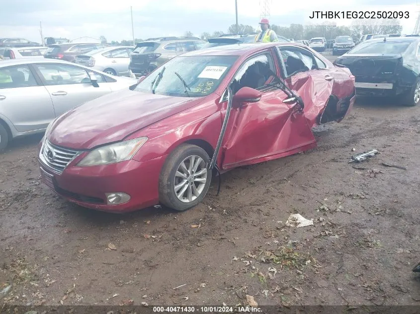 2012 Lexus Es 350 VIN: JTHBK1EG2C2502093 Lot: 40471430