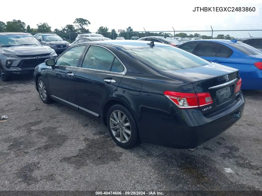 2012 Lexus Es 350 350 VIN: JTHBK1EGXC2483860 Lot: 40474606