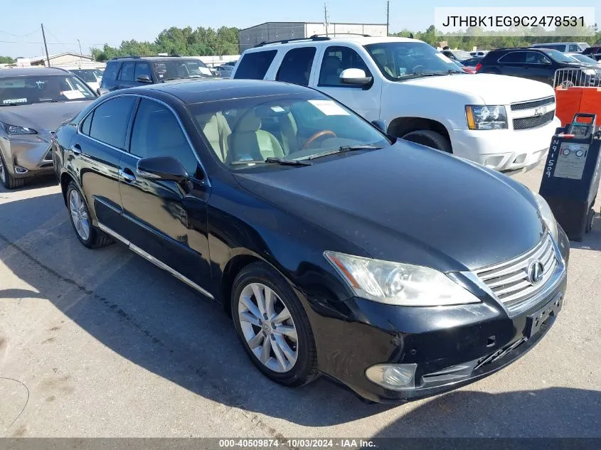 2012 Lexus Es 350 VIN: JTHBK1EG9C2478531 Lot: 40509874