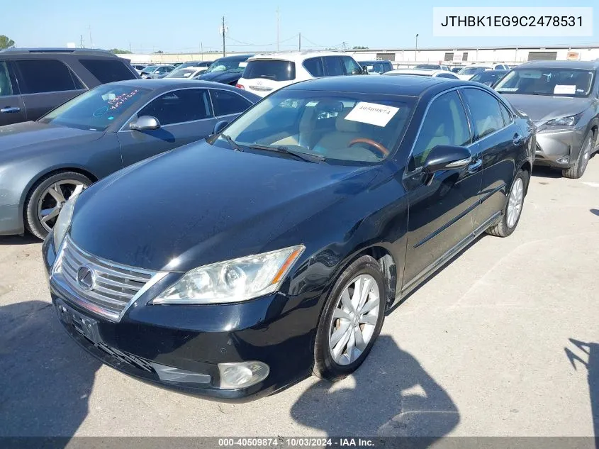 2012 Lexus Es 350 VIN: JTHBK1EG9C2478531 Lot: 40509874