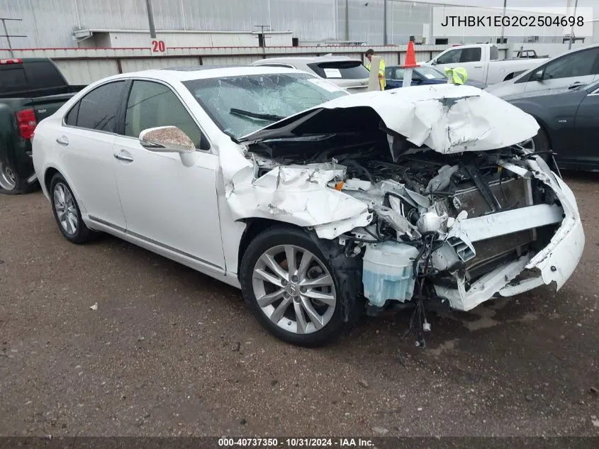 2012 Lexus Es 350 VIN: JTHBK1EG2C2504698 Lot: 40737350