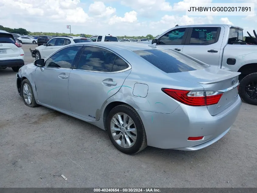 2013 Lexus Es 300H VIN: JTHBW1GG0D2017891 Lot: 40240654