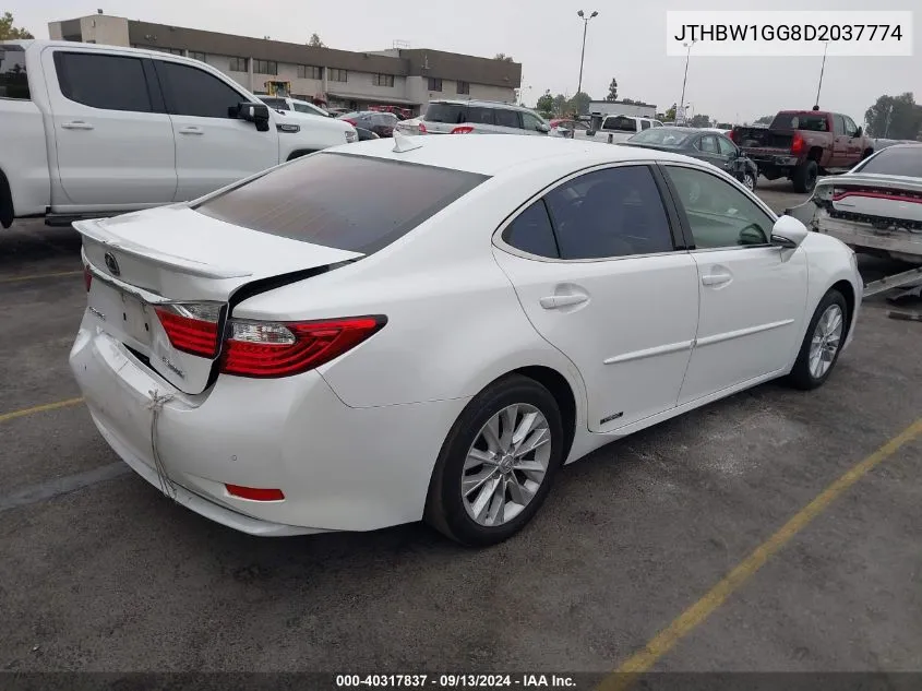 2013 Lexus Es 300H VIN: JTHBW1GG8D2037774 Lot: 40317837