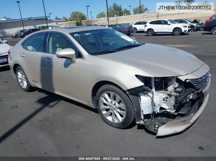 2013 Lexus Es 300H VIN: JTHBW1GG6D2000352 Lot: 40457885