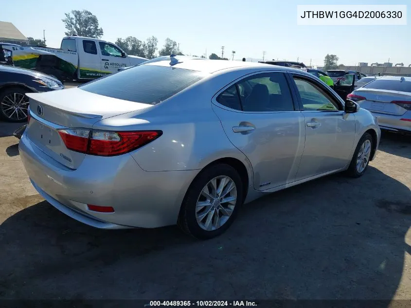 2013 Lexus Es 300H VIN: JTHBW1GG4D2006330 Lot: 40489365