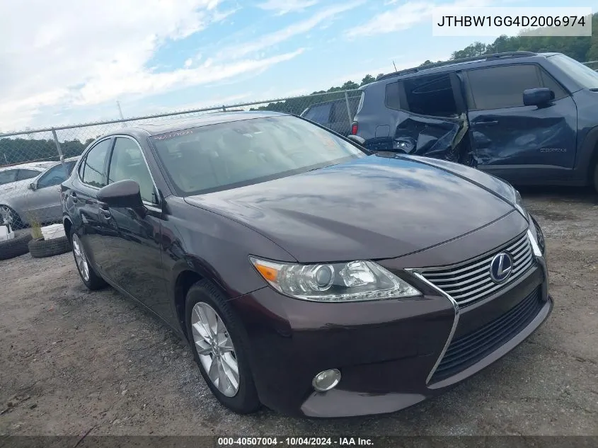 2013 Lexus Es 300H VIN: JTHBW1GG4D2006974 Lot: 40507004