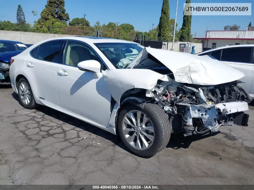 2014 Lexus Es 300H VIN: JTHBW1GG0E2067689 Lot: 40040365