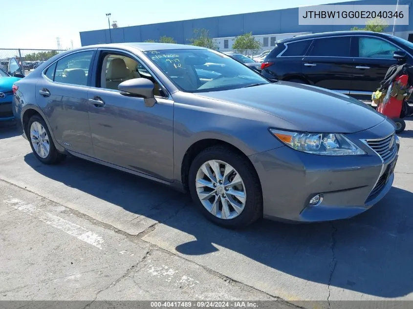 2014 Lexus Es 300H VIN: JTHBW1GG0E2040346 Lot: 40417489