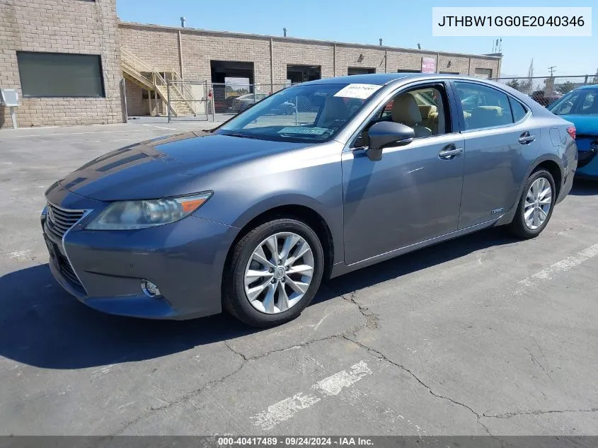 JTHBW1GG0E2040346 2014 Lexus Es 300H