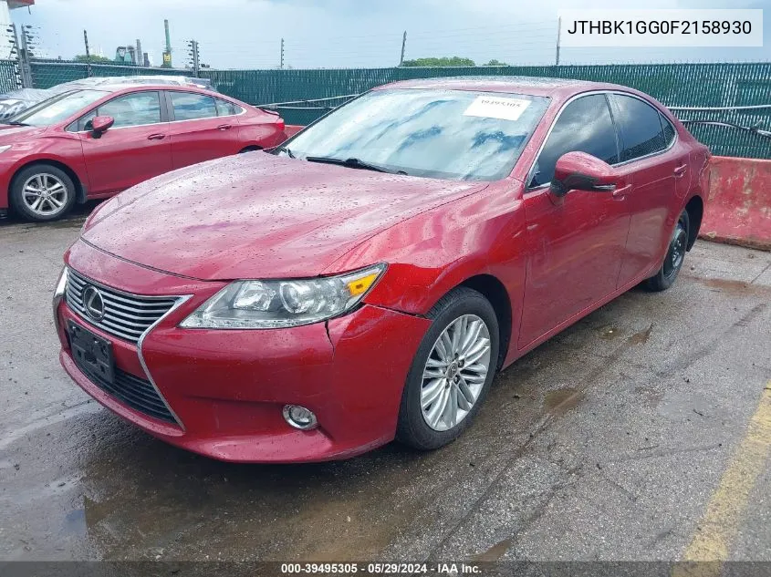 2015 Lexus Es 350 VIN: JTHBK1GG0F2158930 Lot: 39495305