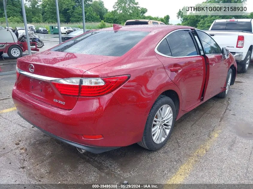 2015 Lexus Es 350 VIN: JTHBK1GG0F2158930 Lot: 39495305