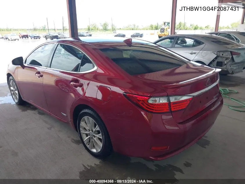 2015 Lexus Es 300H 300H VIN: JTHBW1GG4F2087431 Lot: 40094368