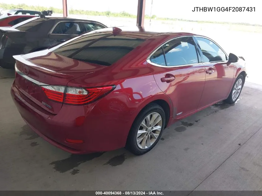 2015 Lexus Es 300H 300H VIN: JTHBW1GG4F2087431 Lot: 40094368