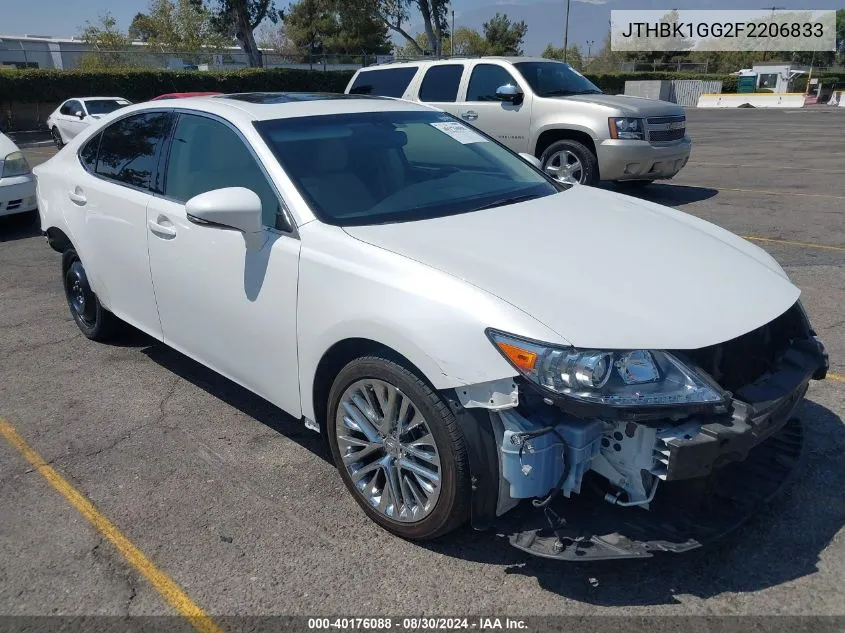 2015 Lexus Es 350 VIN: JTHBK1GG2F2206833 Lot: 40176088