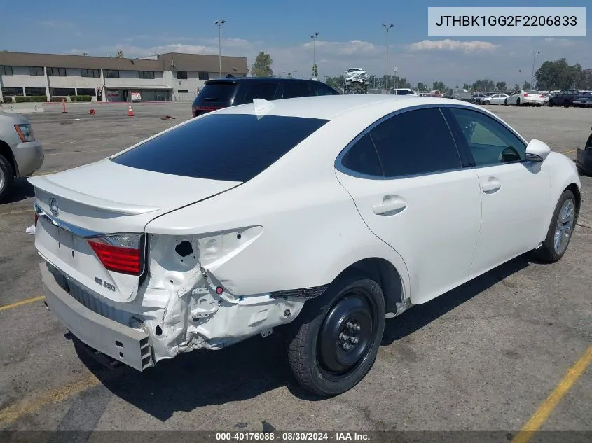 JTHBK1GG2F2206833 2015 Lexus Es 350