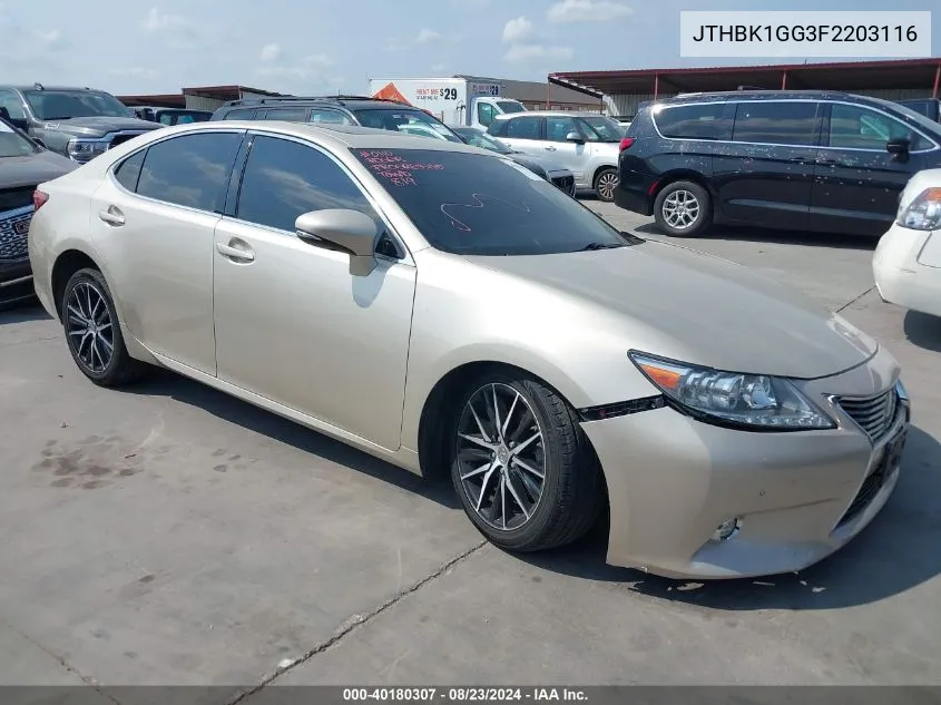 2015 Lexus Es 350 VIN: JTHBK1GG3F2203116 Lot: 40180307