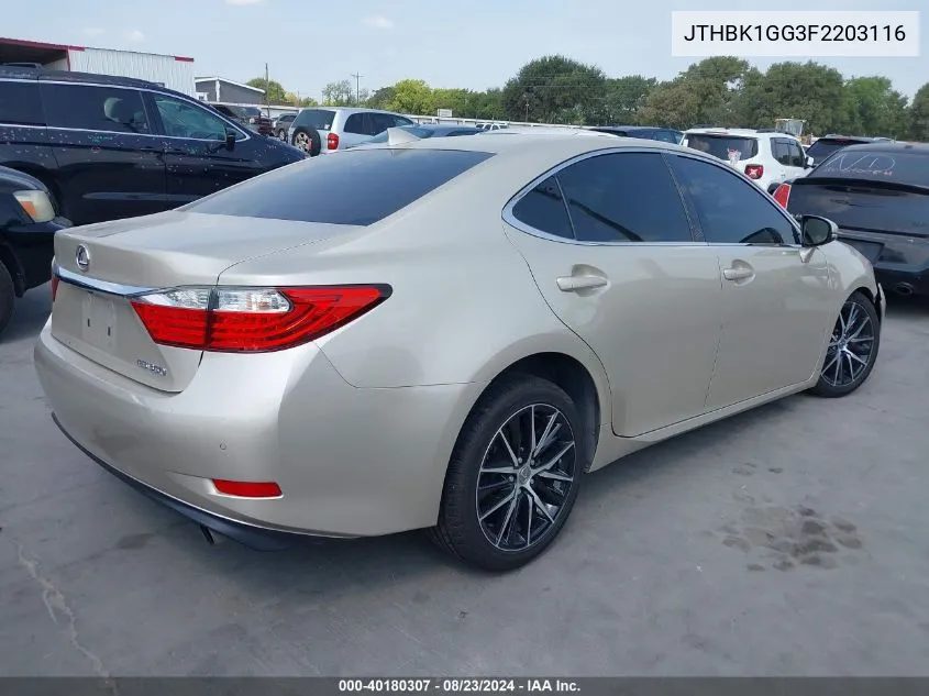 2015 Lexus Es 350 VIN: JTHBK1GG3F2203116 Lot: 40180307