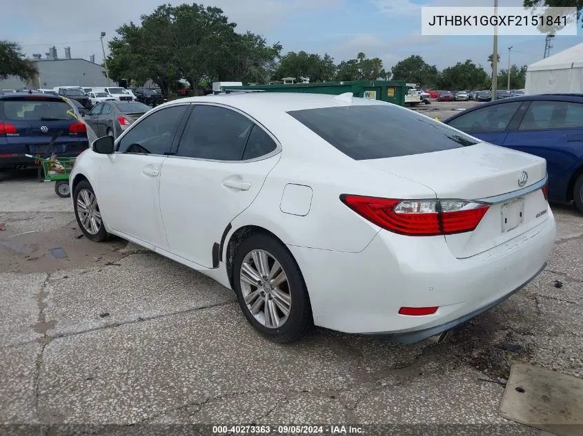 2015 Lexus Es 350 VIN: JTHBK1GGXF2151841 Lot: 40273363