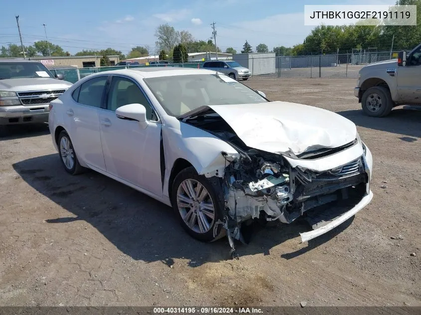 2015 Lexus Es 350 VIN: JTHBK1GG2F2191119 Lot: 40314195