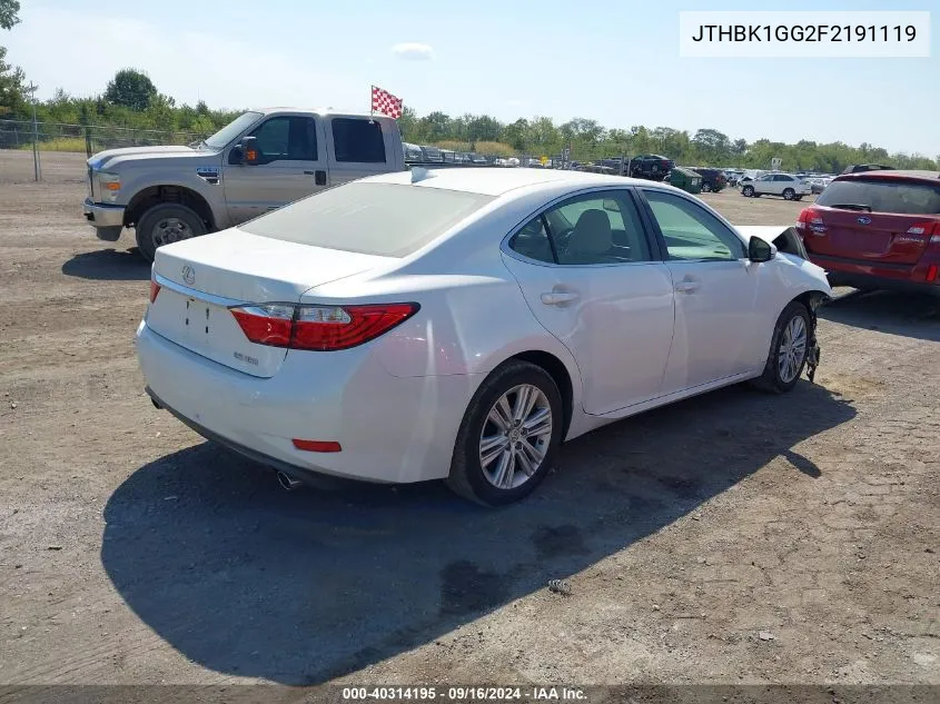 2015 Lexus Es 350 VIN: JTHBK1GG2F2191119 Lot: 40314195