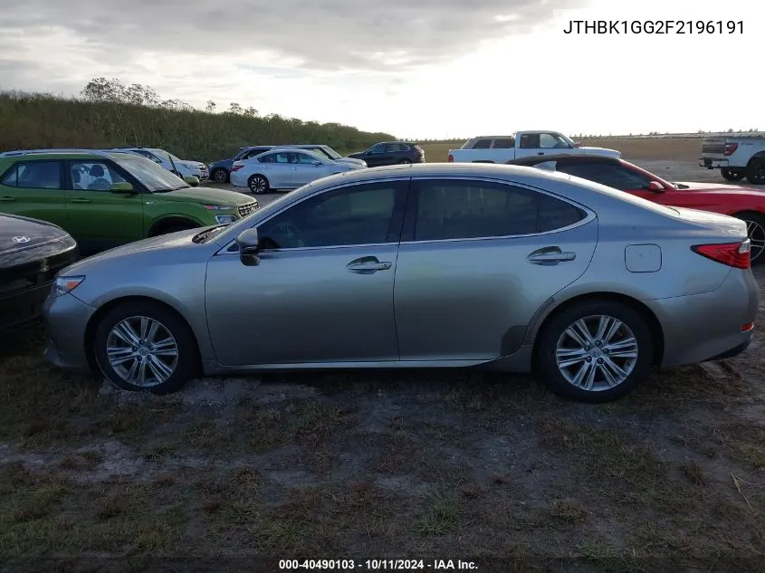 2015 Lexus Es 350 VIN: JTHBK1GG2F2196191 Lot: 40490103