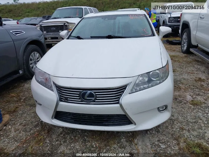 2015 Lexus Es 300H VIN: JTHBW1GG0F2094716 Lot: 40506366